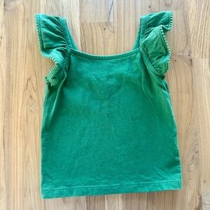 ☘️ Janie & Jack Green Kids Ruffle Sleeve Top Size 18-24 Months EUC